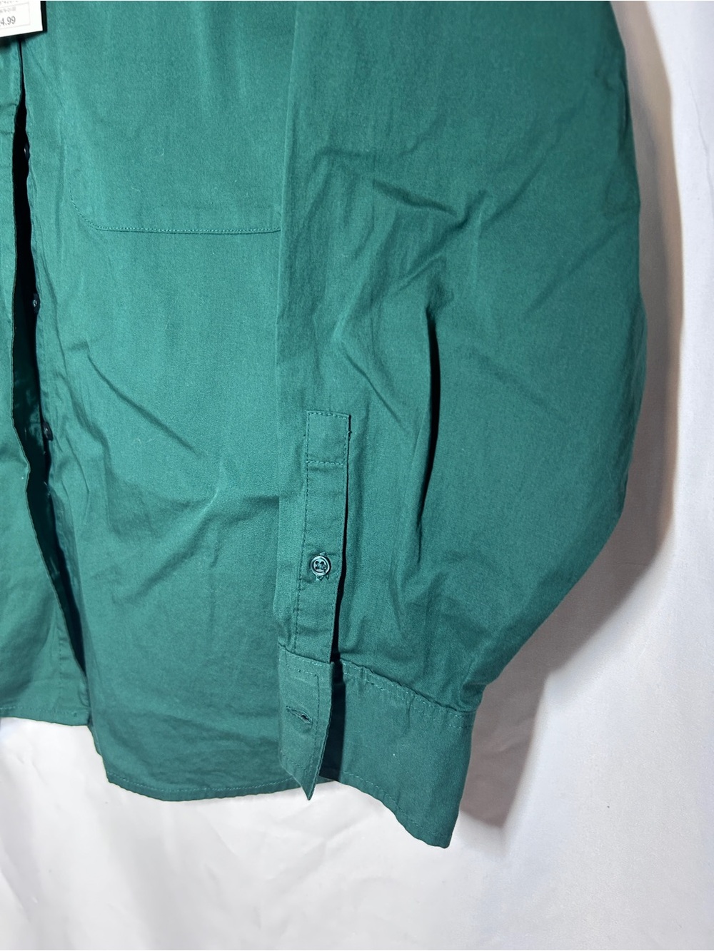 A New Day Green Button Front Collared Shirt Womens XS NWT Oversized Top - Picture 6 of 8